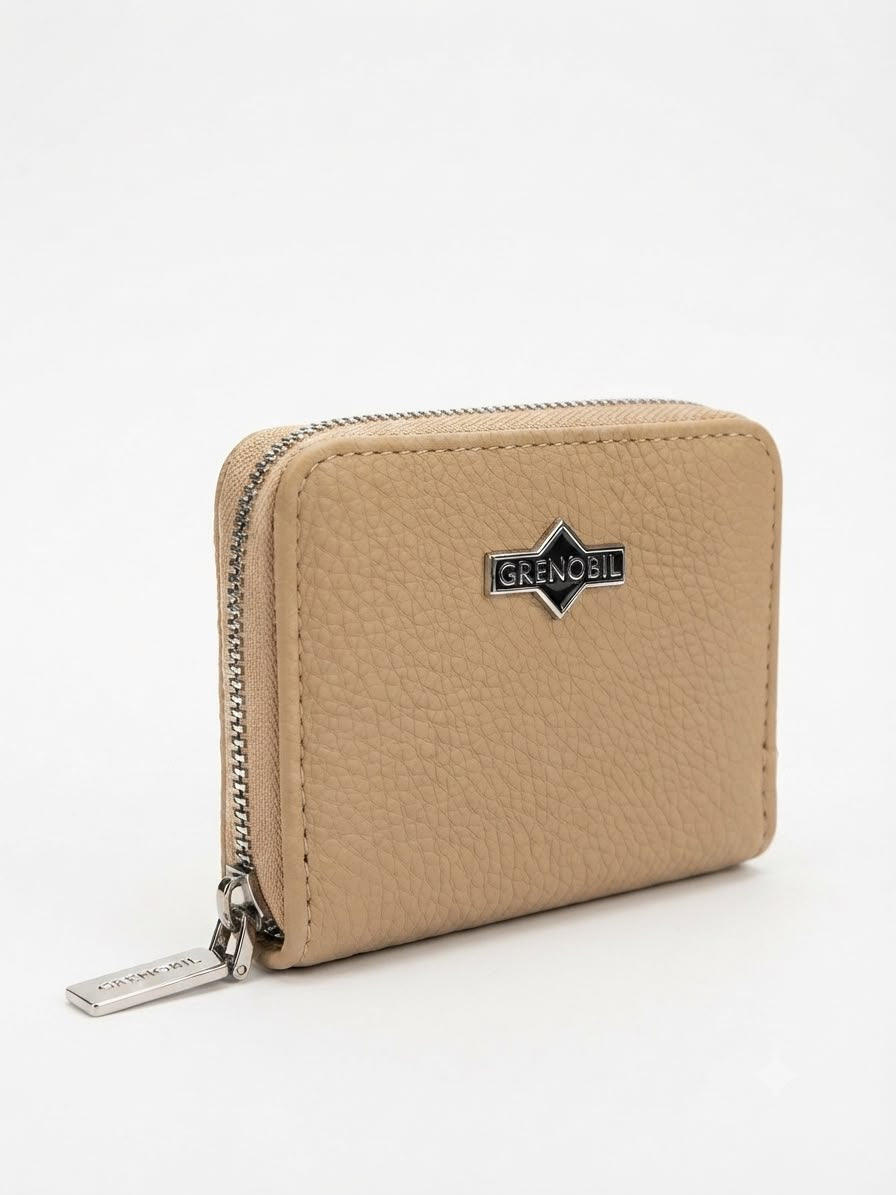 Cartera dama compacta color beige