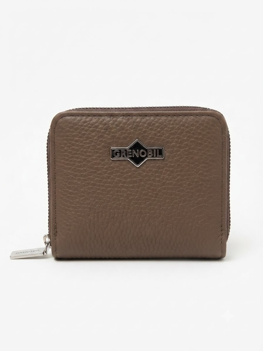 Cartera dama compacta color topo