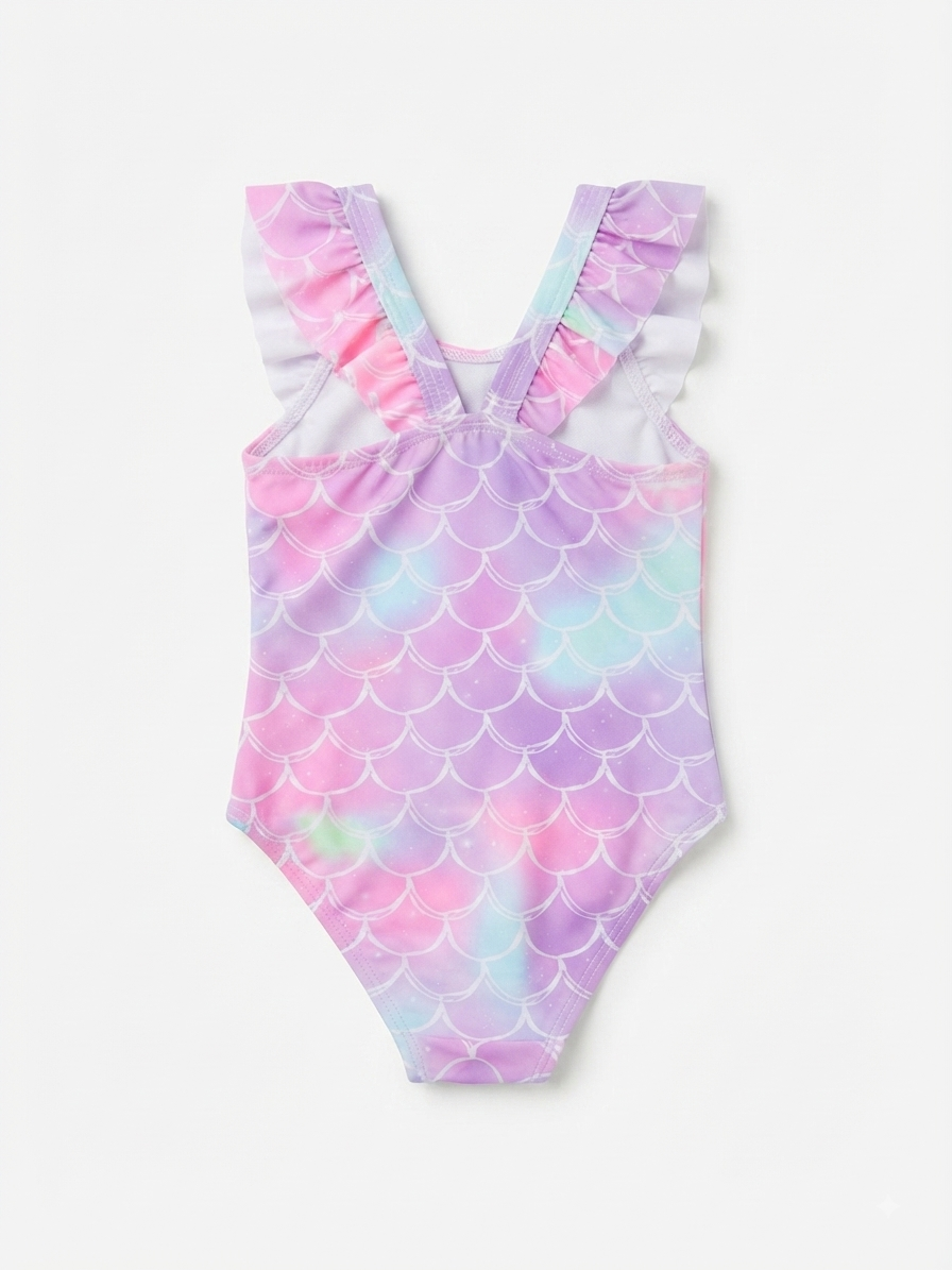 Traje de baño infantil para niña – Diseño Sirenita 🧜‍♀️🩷