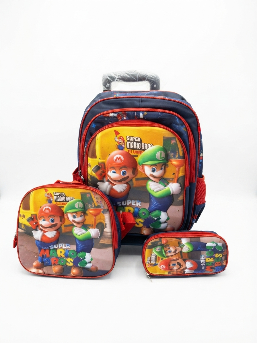 Mochila escolar temática Mario Bros
