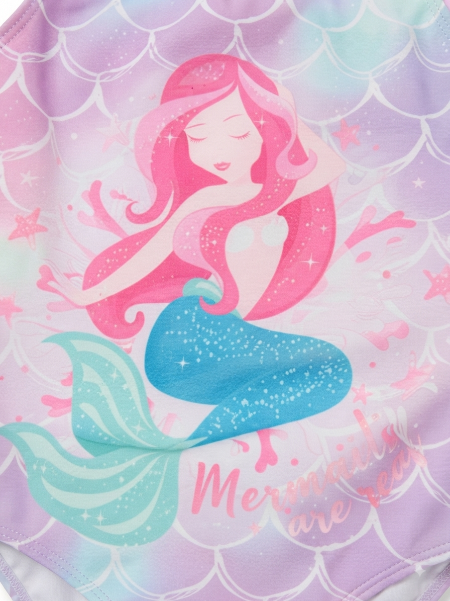 Traje de baño infantil para niña – Diseño Sirenita 🧜‍♀️🩷