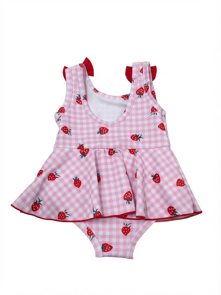 Traje de baño infantil para niña – Fresas 🍓🩷