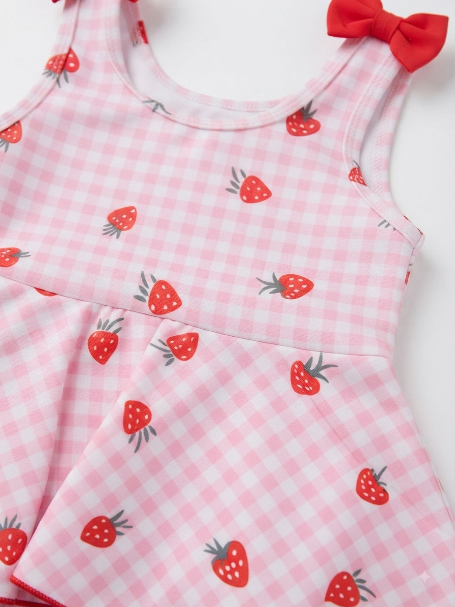 Traje de baño infantil para niña – Fresas 🍓🩷