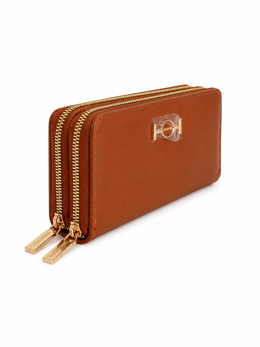 Cartera Dama doble cierra café camel