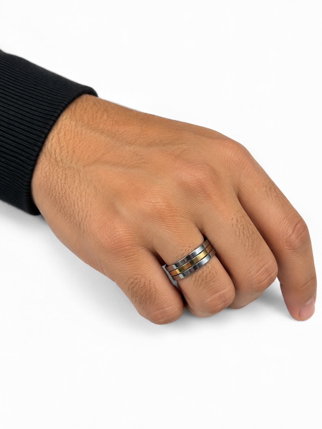 Anillo caballero tricolor ✨