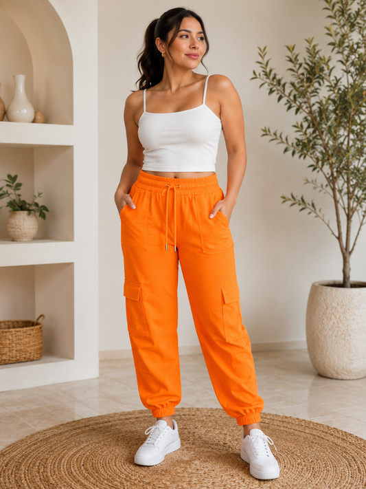 Pantalón Dama chico/mediano cargo naranja