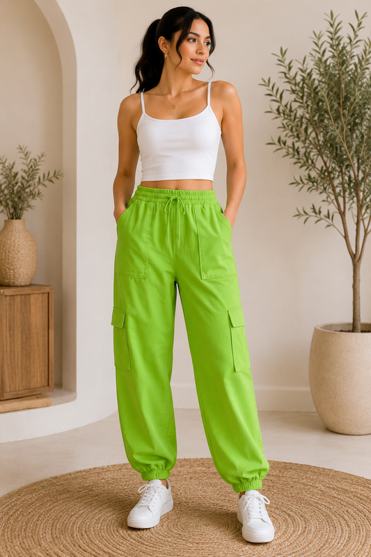 Pantalón Dama chico mediano verde neón