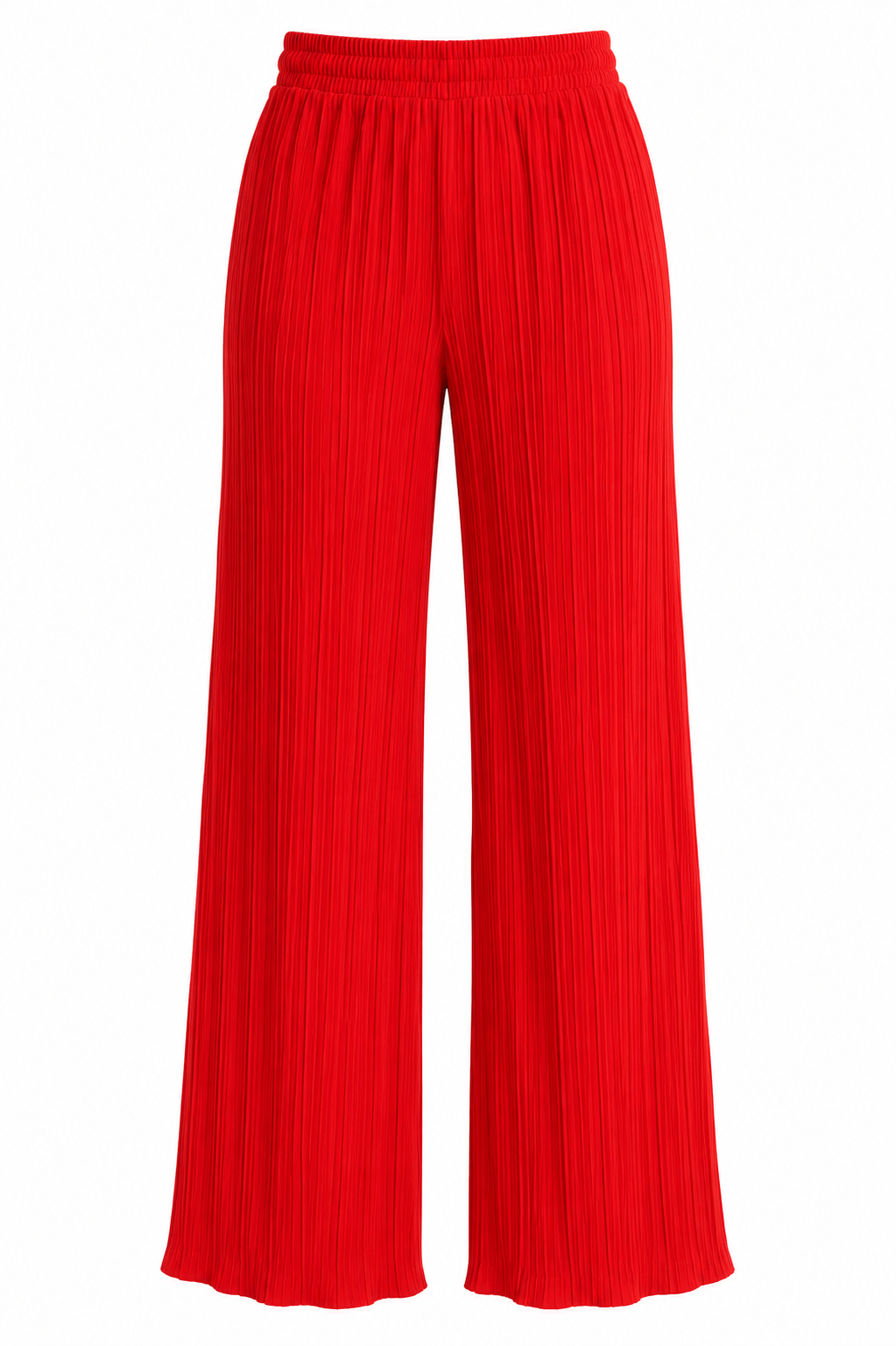 Pantalón Dama unitalla rojo plisado