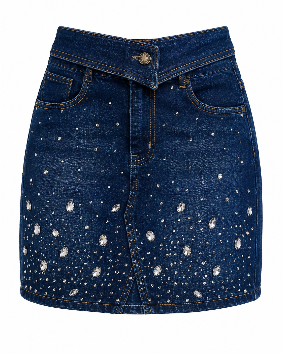 Falda Dama talla 1 mezclilla con pedrería