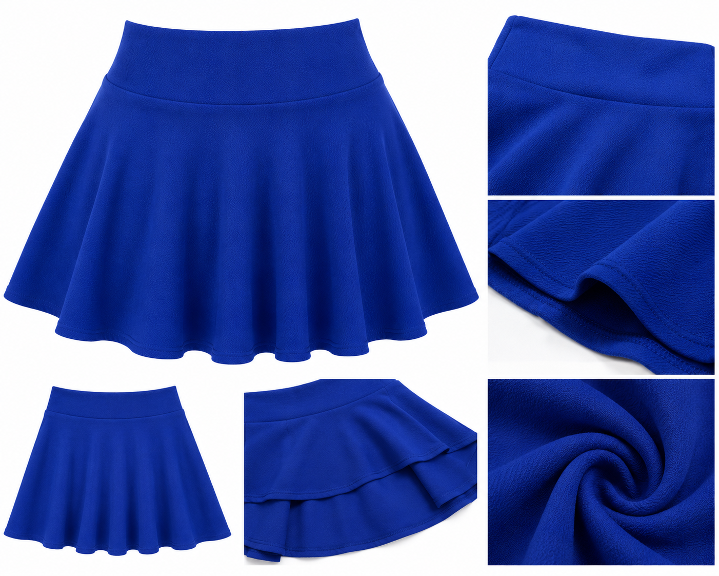 Falda Dama grande skater azul rey