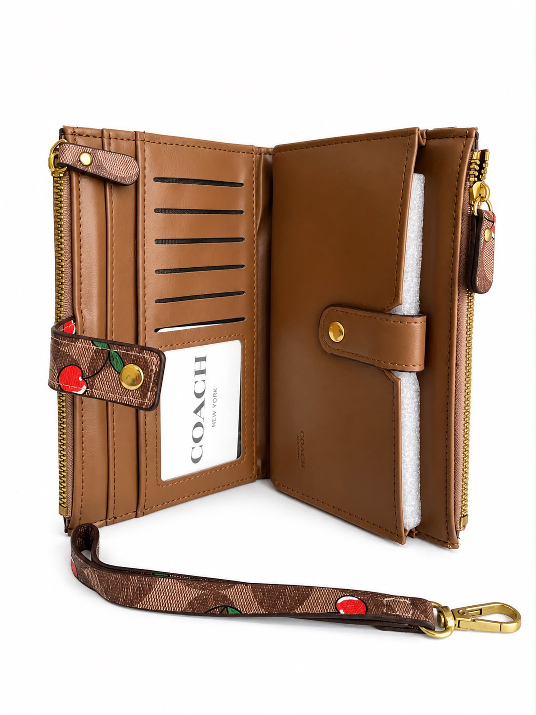 Cartera tipo wallet con estampado de cerezas 🍒