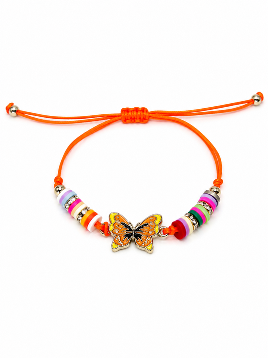 Pulsera niña mariposa multicolor 🦋🧡
