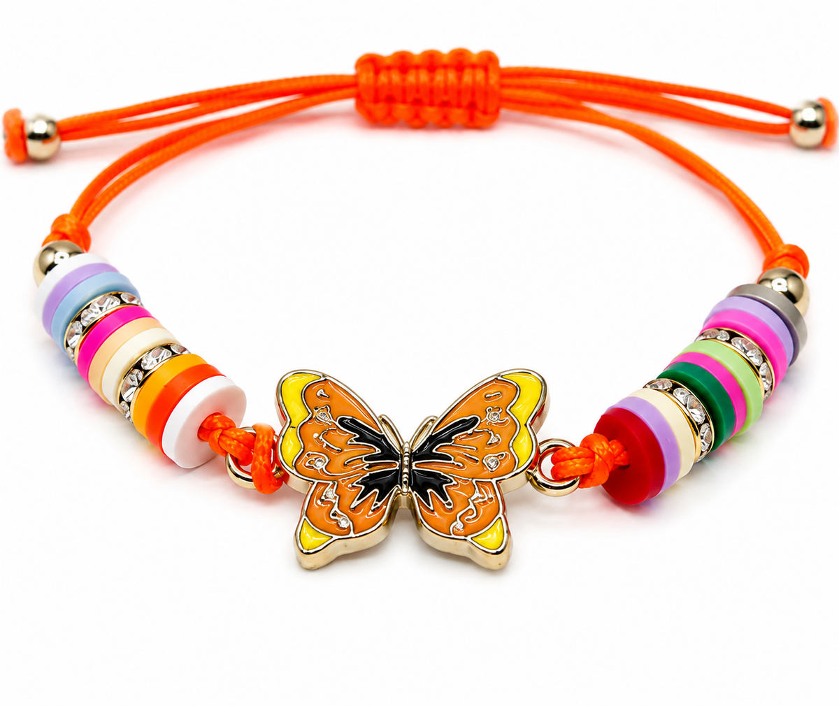 Pulsera niña mariposa multicolor 🦋🧡