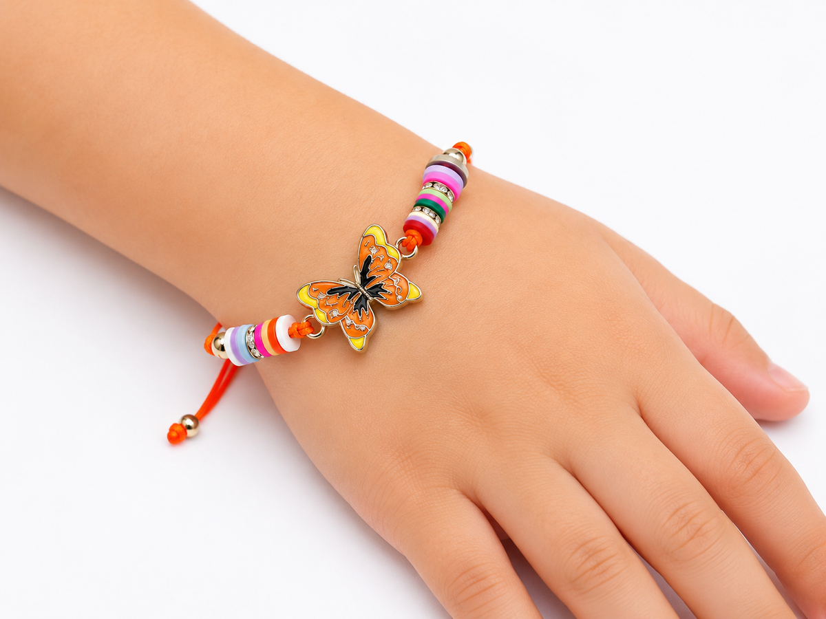 Pulsera niña mariposa multicolor 🦋🧡