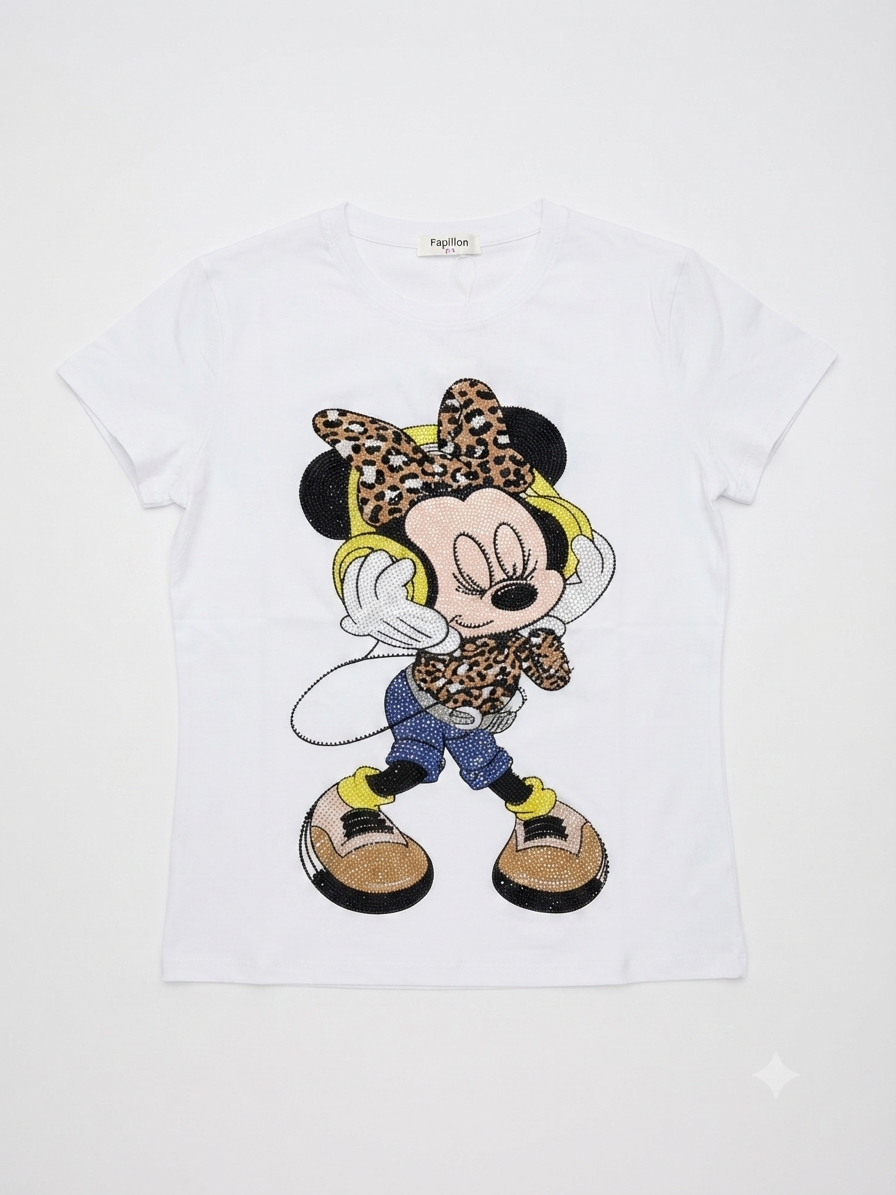 Blusa dama blanca con estampado fashion