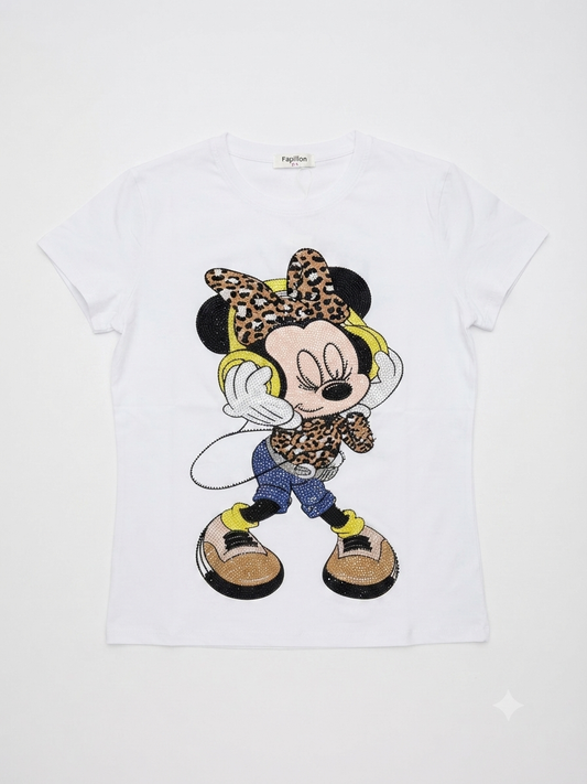 Blusa dama blanca con estampado fashion