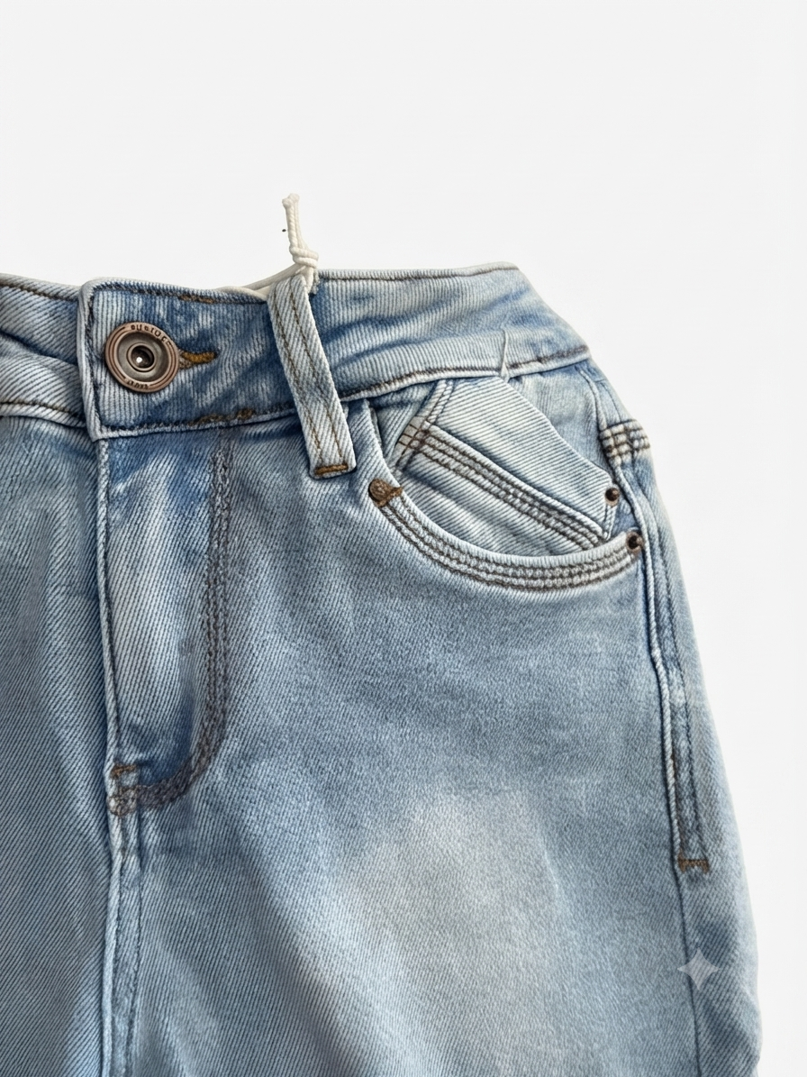 Pantalón Dama mezquilla skinny azul claro
