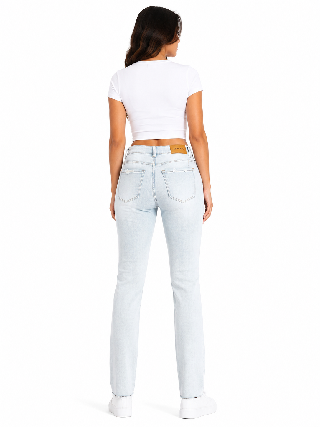 Pantalón dama de mezclilla skinny deslavado con roturas