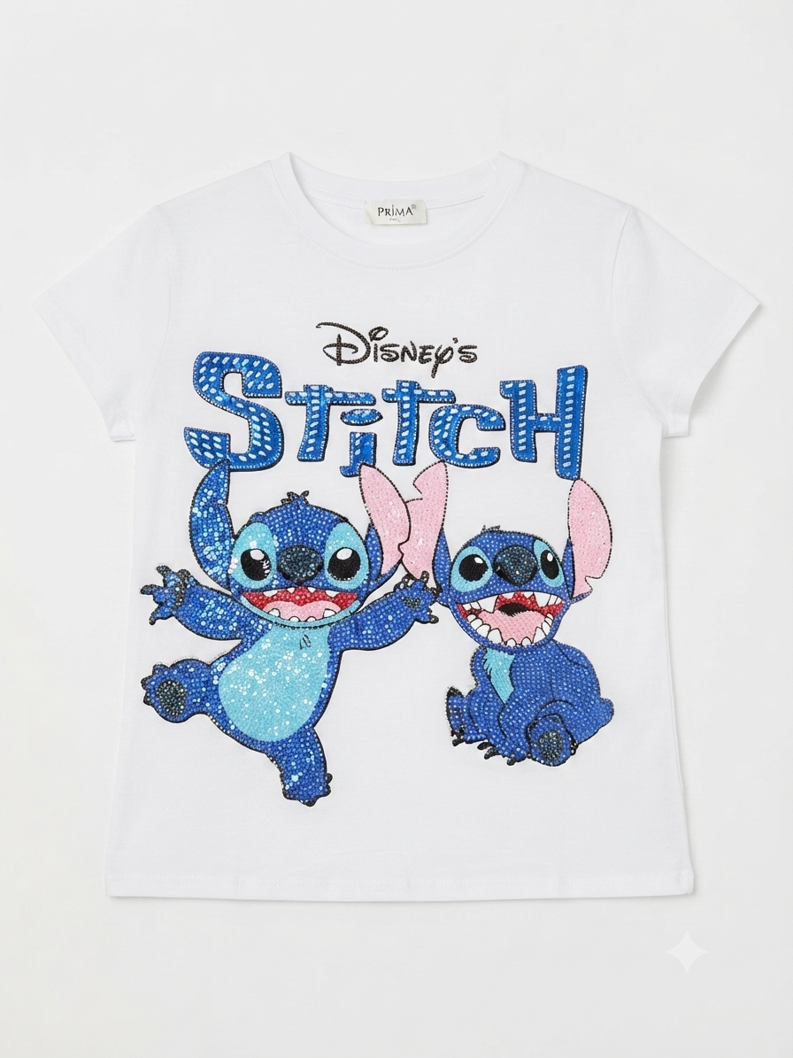Blusa dama Stitch con pedrería