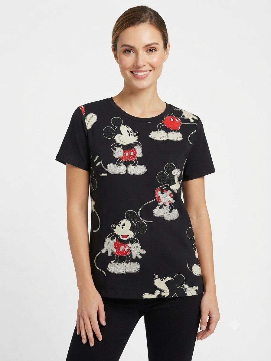 Blusa dama Mickey con pedrería