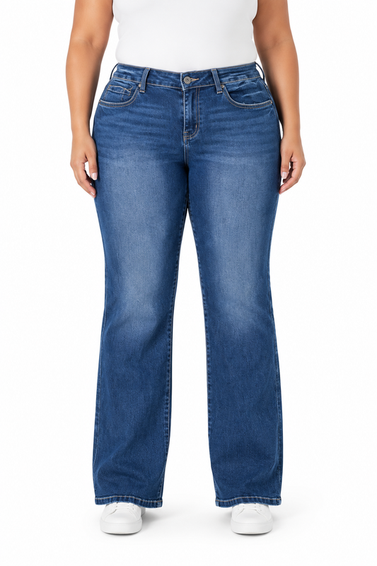 Pantalón dama mezclilla bootcut plus