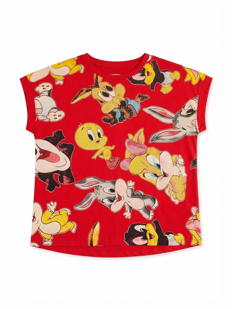 Blusa dama Looney Tunes con pedrería