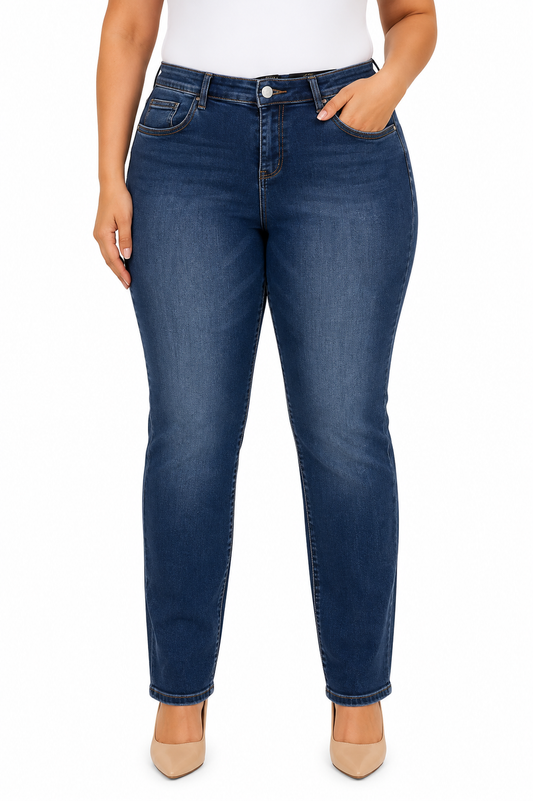 Pantalón dama mezclilla skinny plus azul oscuro