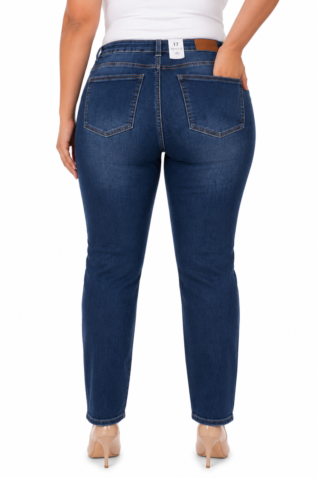 Pantalón dama mezclilla skinny plus azul oscuro
