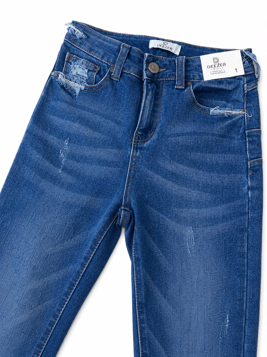 Pantalón Dama Mezclilla Skinny de Tiro Alto Azul Medio