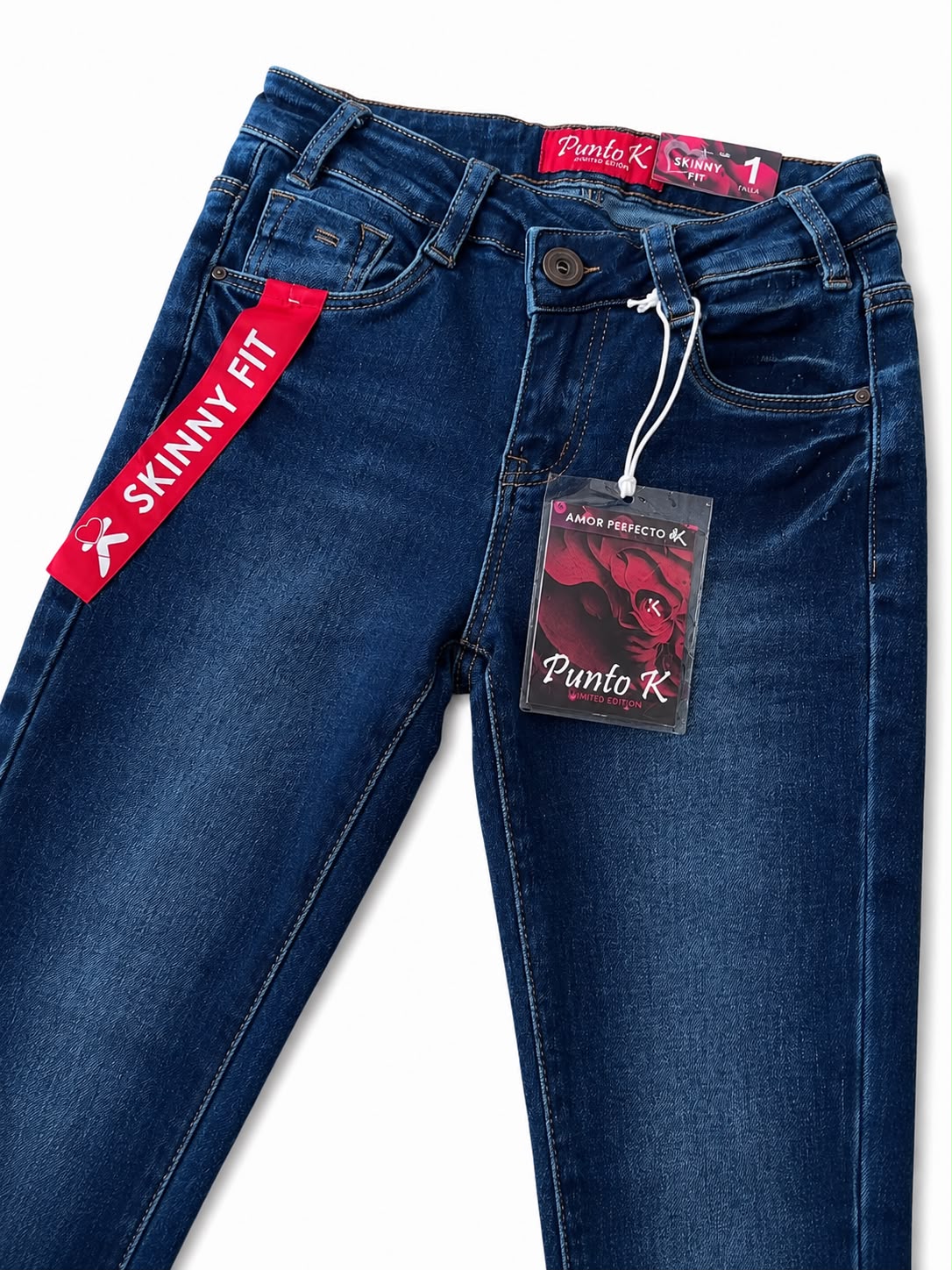 Pantalón Dama Mezclilla Skinny de Tiro Alto Azul Oscuro