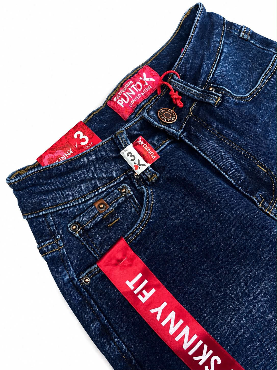 Pantalón Dama Mezclilla Skinny Desgastado de Tiro Alto