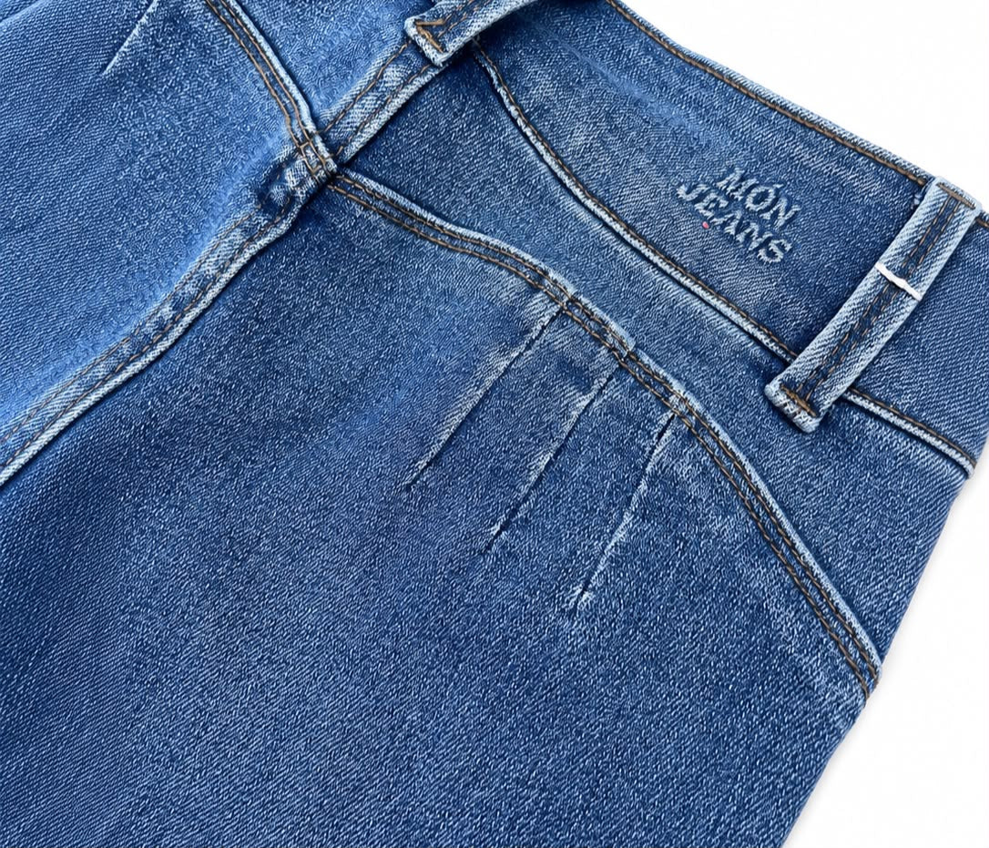 Pantalón Dama Mezclilla Skinny de Tiro Alto con Doble Botón