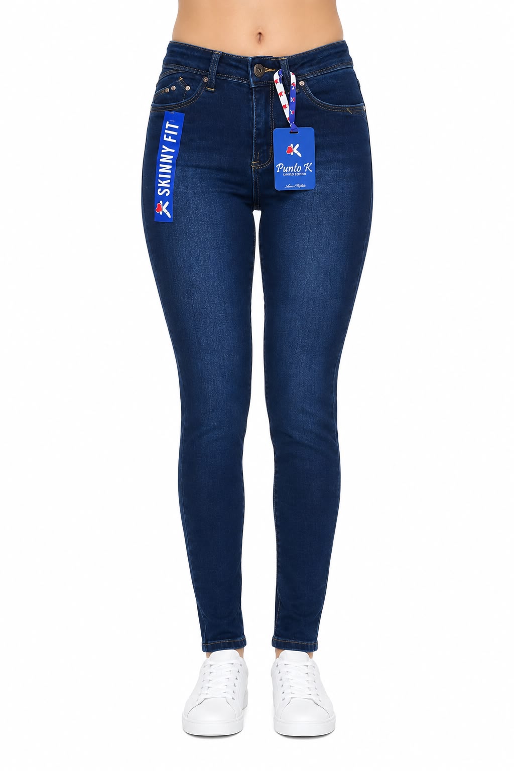 Pantalón Dama Mezclilla Skinny de Tiro Alto Azul Índigo