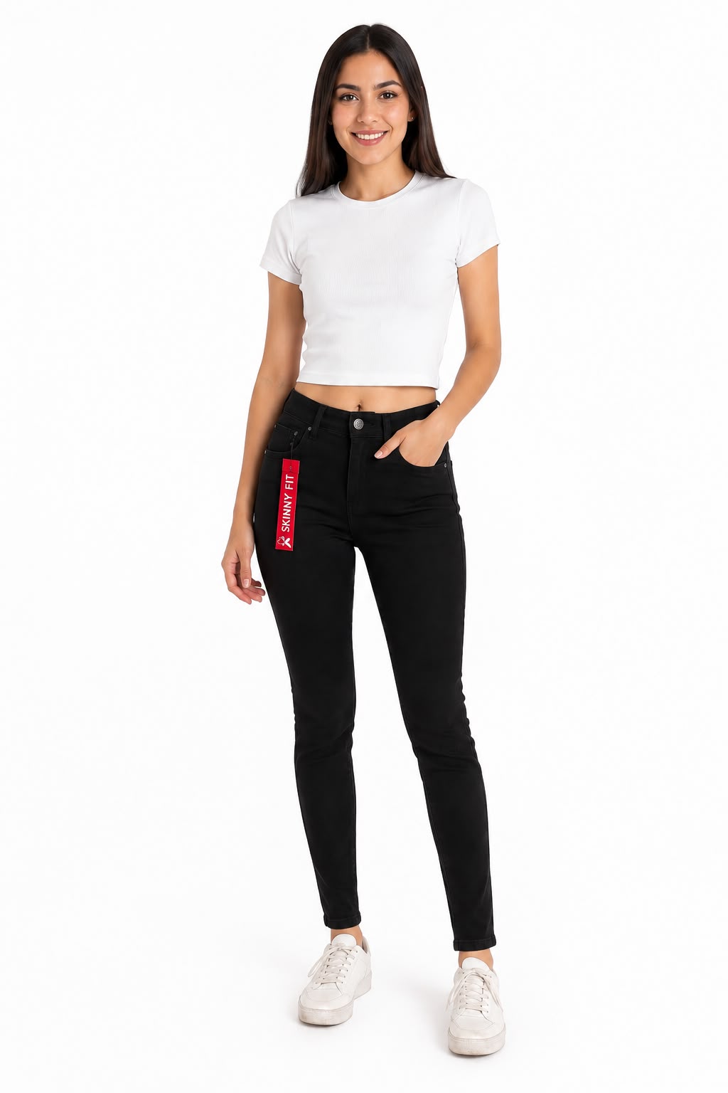 Pantalón Dama Mezclilla Skinny Fit Negro