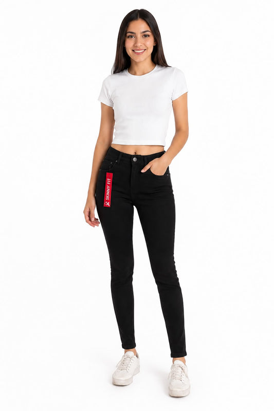 Pantalón Dama Mezclilla Skinny Fit Negro