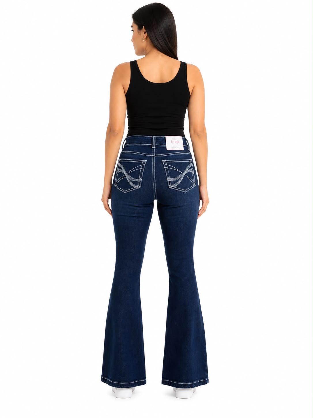 Pantalón Dama Mezclilla Flare Azul Oscuro