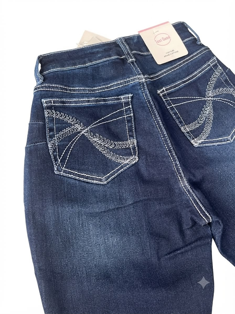 Pantalón Dama Mezclilla Flare Azul Oscuro