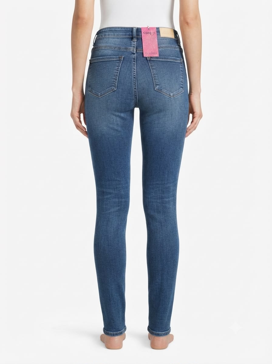 Pantalón Dama Mezclilla Skinny con Aplicación de Brillos