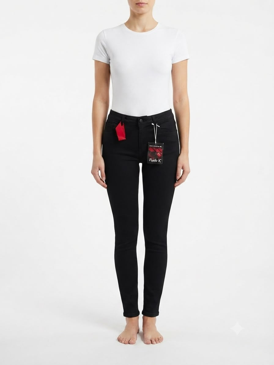 Pantalón dama mezclilla wide leg azul oscuro de tiro alto
