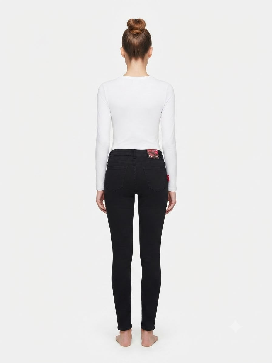 Pantalón dama mezclilla wide leg azul oscuro de tiro alto