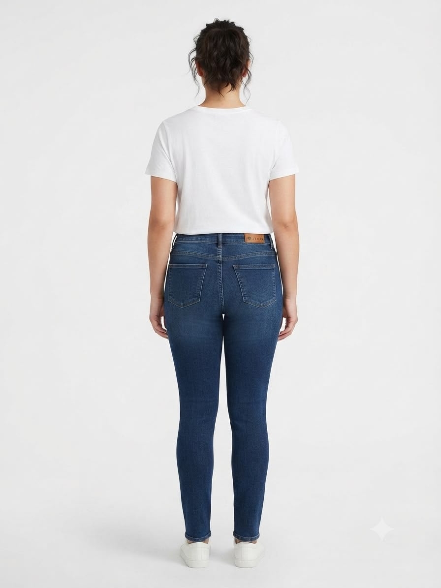 Pantalón dama mezclilla skinny plus con rasgados