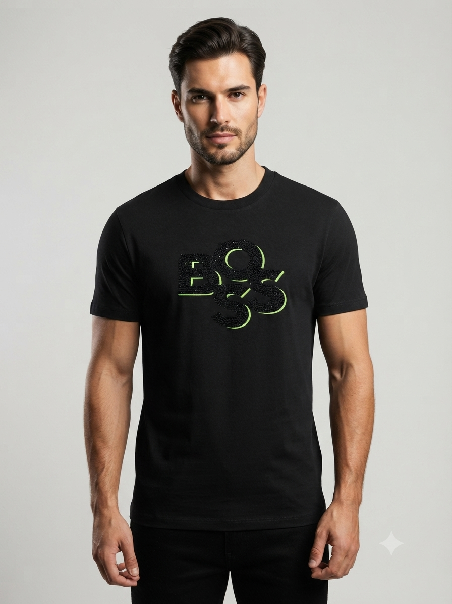 Playera Caballero Negra con Diseño B@SS