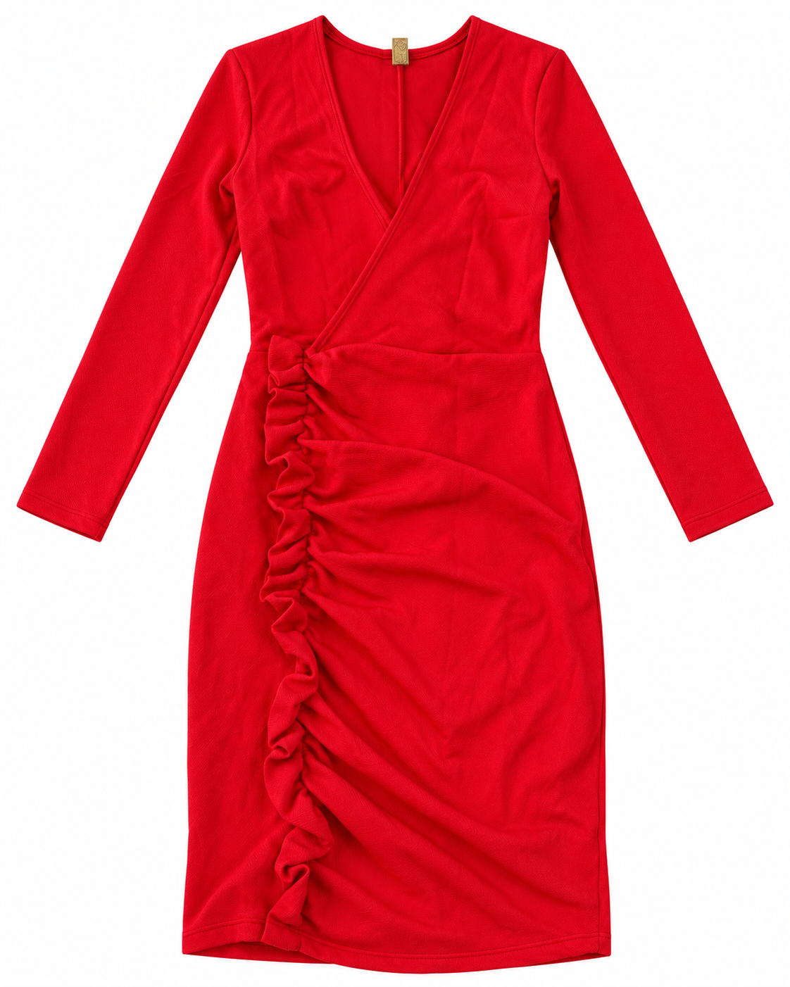 Vestido dama – Escote cruzado con detalle de olanes ❤️