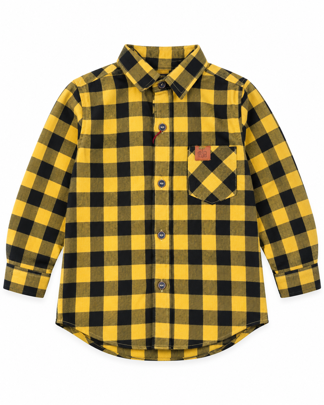 Camisa niño – Cuadros con manga larga 💛🖤
