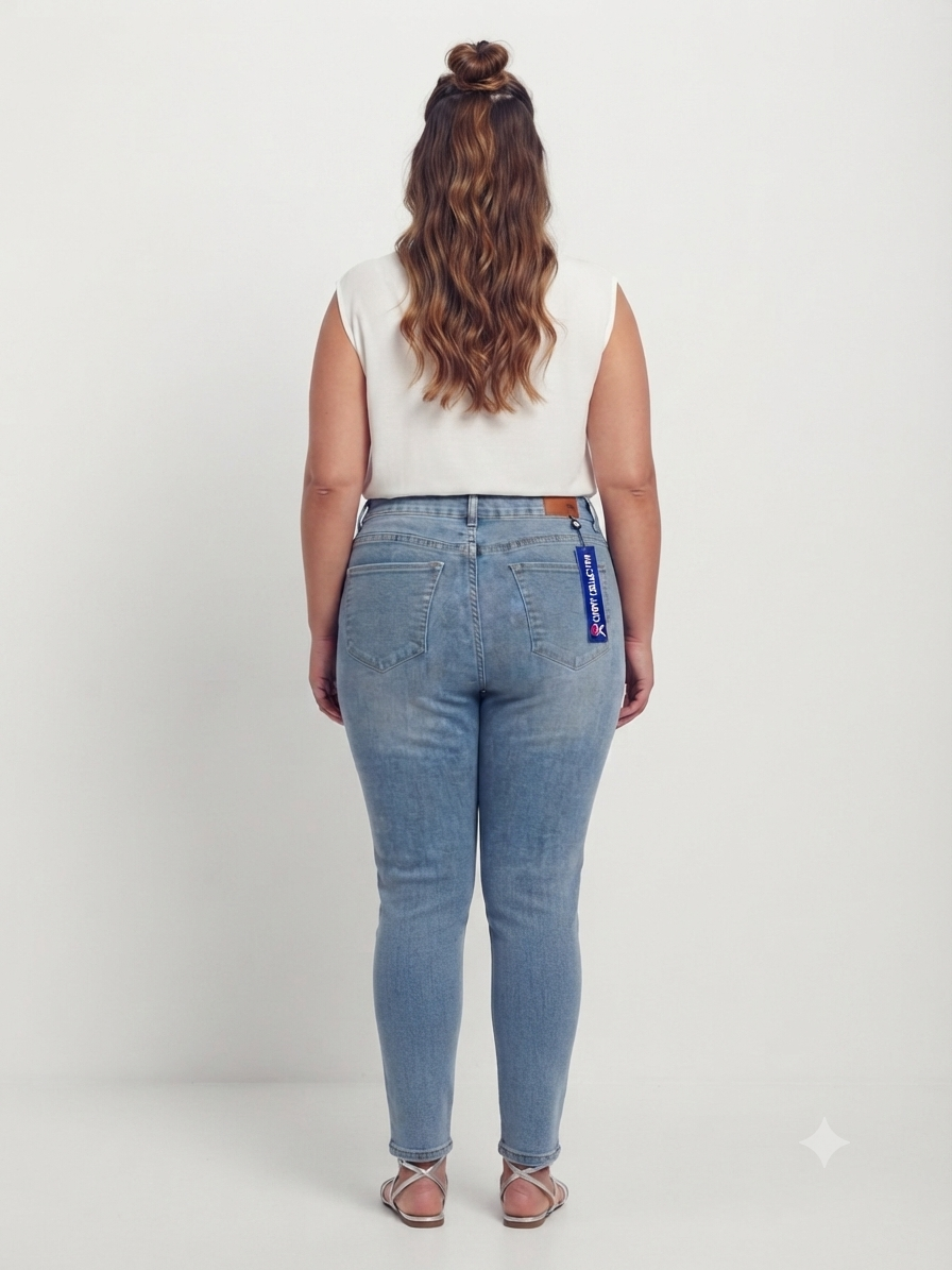 Pantalón Dama azul claro curvy