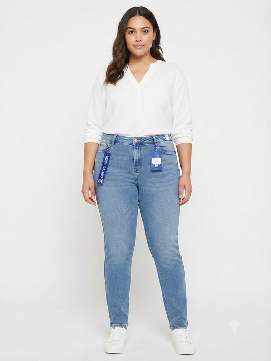 Pantalón Dama azul claro curvy