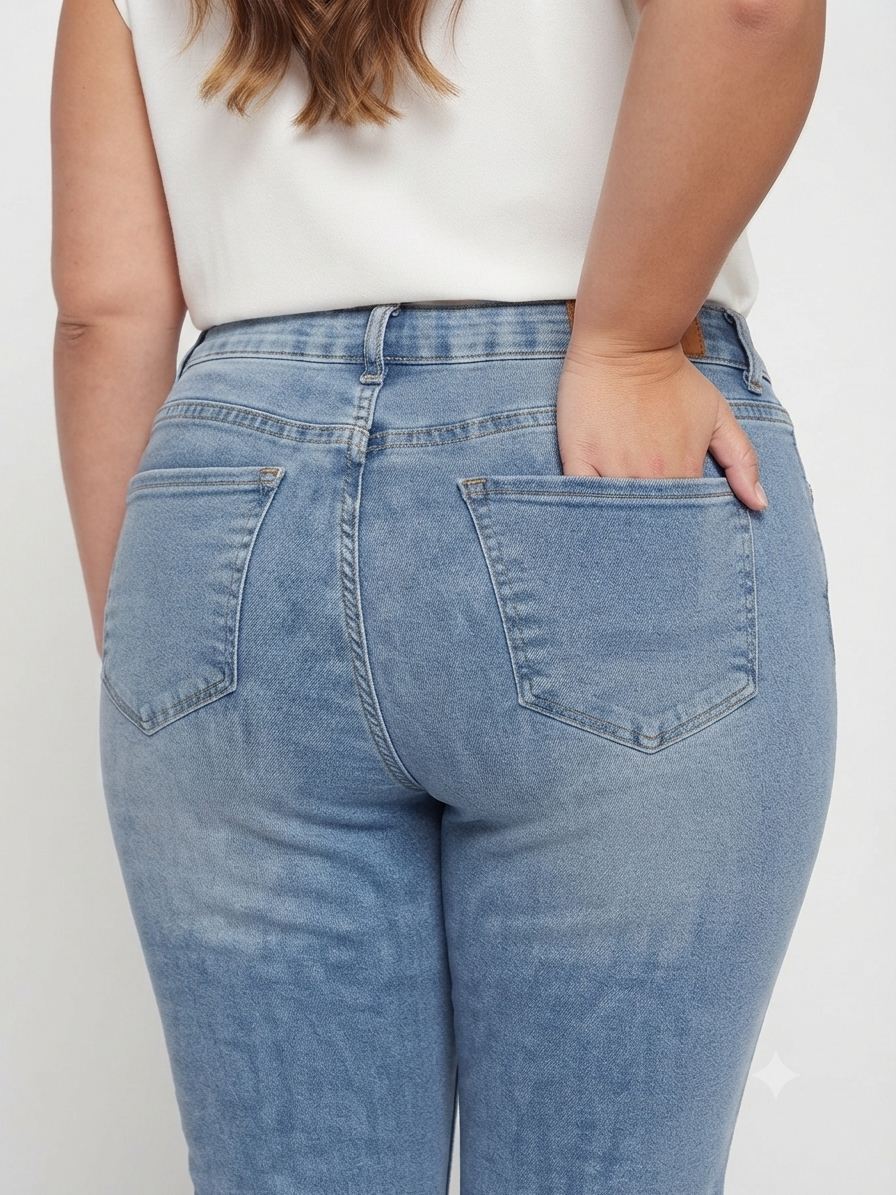 Pantalón Dama azul claro curvy