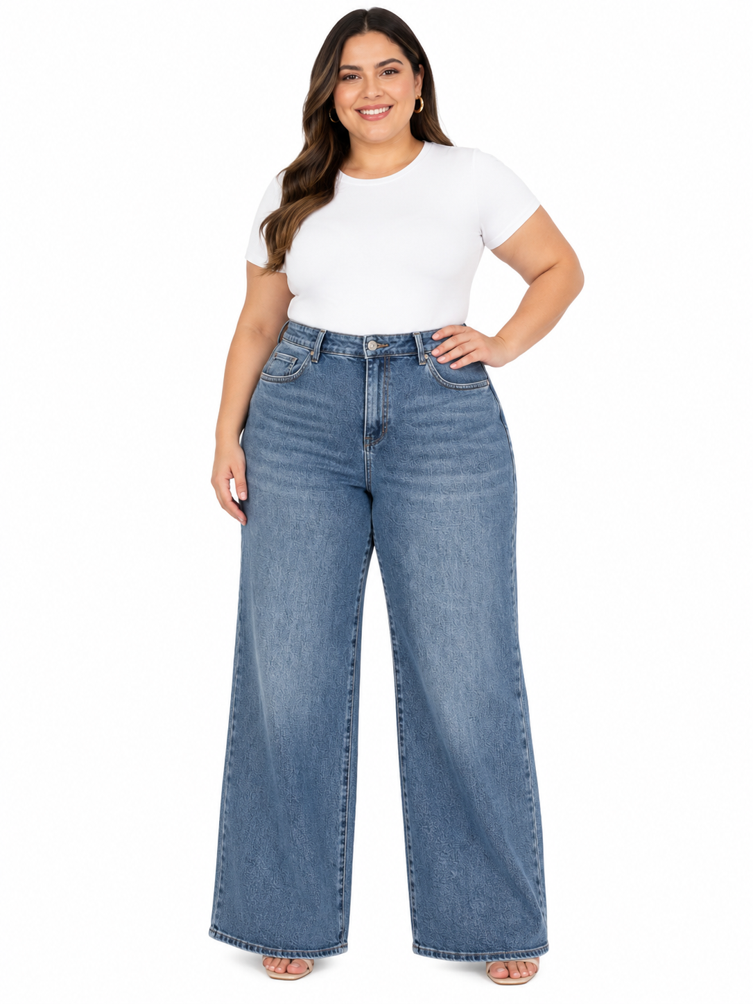 Pantalón dama mezclilla wide leg