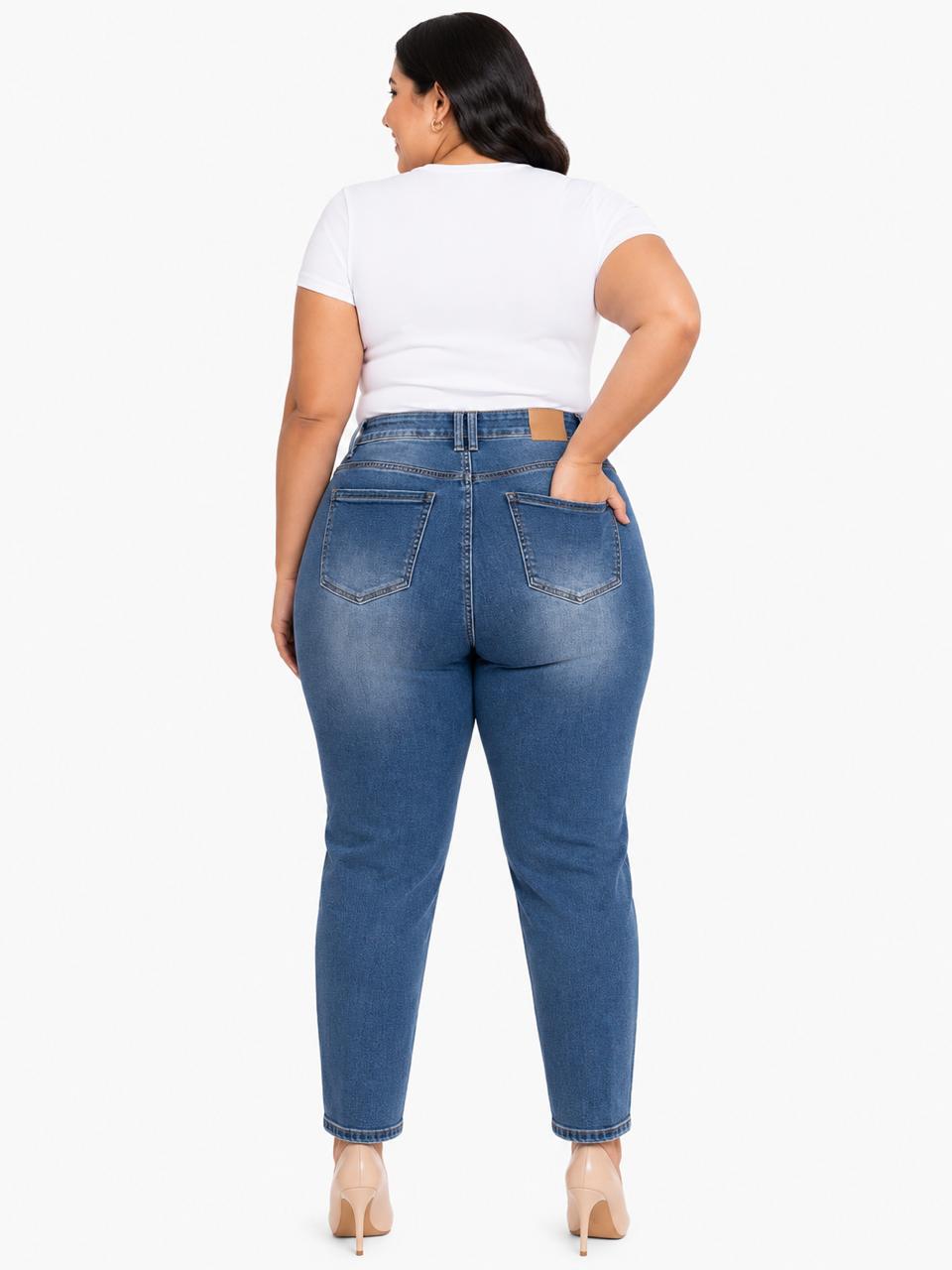 Pantalón dama mezclilla azul medio