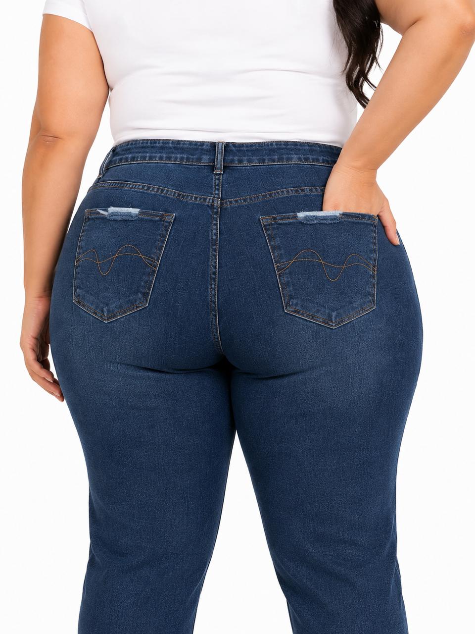 Pantalón dama mezclilla azul oscuro